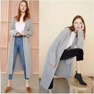 JENNI KAYNE Beige Boucle Duster Cardigan Coat Coatigan XS